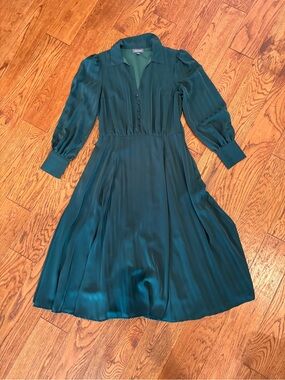 Modcloth Teal Long-Sleeve Midi Dress